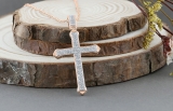 Round Lab Grown White Diamond Classic Faith Charm Cross Unisex Pendant with 18 inch Gold Chain (0.25 ctw, Color H-I, Clarity SI2) in 10K Rose Gold