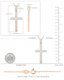Round Lab Grown White Diamond Classic Faith Charm Cross Unisex Pendant with 18 inch Gold Chain (0.25 ctw, Color H-I, Clarity SI2) in 10K Rose Gold