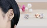 Round Lab Grown White Diamond Halo Illusion Set Screwback Stud Earrings for Women (0.27 ctw, Color H-I, Clarity SI2) in 18K Rose Gold