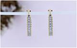 Round Lab Grown White Diamond Curved Edge Hinged Hoop Earrings for Her (0.23 ctw, Color H-I, Clarity SI2) in 10K Yellow Gold