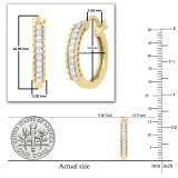 Round Lab Grown White Diamond Curved Edge Hinged Hoop Earrings for Her (0.23 ctw, Color H-I, Clarity SI2) in 10K Yellow Gold