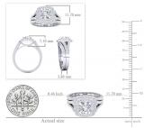 6mm Center Round Lab Grown Diamond Halo Split Shank Wedding Ring Set for Her (1.44 ctw, Color H-I, Clarity SI2) in 925 Sterling Silver