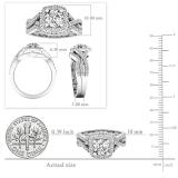 6mm Center Round Lab Grown White Diamond Cushion Shaped Criss Cross Wedding Ring Set for Women (1.34 ctw, Color H-I, Clarity SI2) in 925 Sterling Silver