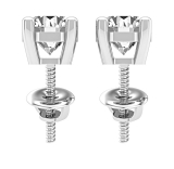 7mm Round Lab Grown White Diamond 4 Prong Solitaire Stud Earrings for Her (3.00 ctw, Color D, Clarity VVS2) in 10K White Gold in Screw Back