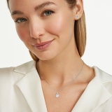 Round Lab Grown White Diamond 8mm Pendant & 7mm Each Earrings 4 Prong Solitaire Combo Set for Women (5.00 ctw, Color D, Clarity VVS2) in 10K White Gold|Screwback|Silver Chain