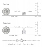 Round Lab Grown White Diamond 8mm Pendant & 7mm Each Earrings 4 Prong Solitaire Combo Set for Women (5.00 ctw, Color D, Clarity VVS2) in 10K White Gold|Pushback|Gold Chain