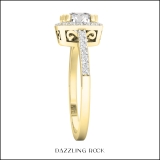 IGI Certified 1.48 Cttw Cushion & Round Lab Grown Diamond Solitaire Engagement Ring, 14K Yellow Gold