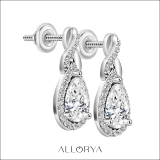 IGI Certified 2.04 Cttw Pear & Round Lab Grown Diamond Teardrop Stud Earrings, 10K White Gold in Screw Back