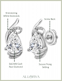 IGI Certified 2.56 Cttw Pear & Round Lab Grown Diamond Teardrop Stud Earrings, 10K White Gold in Screw Back