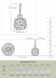 IGI Certified 4.50 ctw Cushion & Round Lab Grown Diamond Drop Earrings, 10K White Gold