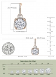 IGI Certified 4.50 ctw Cushion & Round Lab Grown Diamond Drop Earrings, 18K Rose Gold