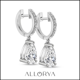 IGI Certified 3.10 Cttw Pear & Round Lab Grown Diamond Teardrop Dangling Earrings in 10K White Gold 