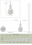 10K Yellow Gold Halo Drop Dangle Earrings, IGI Certified 6.75 ctw Oval and Round Lab Grown Diamond in Push Back
