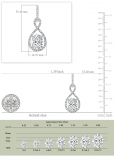 14K White Gold Halo Drop Dangle Earrings, IGI Certified 6.75 ctw Oval and Round Lab Grown Diamond in Push Back