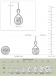 18K Rose Gold Halo Drop Dangle Earrings, IGI Certified 6.75 ctw Oval and Round Lab Grown Diamond in Push Back