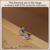 0.50 Cttw Round Lab Grown White Diamond Elegant Solitaire Bezel Set Screw Back Stud Earrings for Women in 10K Solid White Gold
