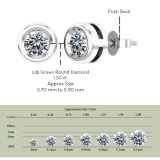 IGI Certified 1.50 Cttw Round Lab Grown White Diamond Elegant Solitaire Bezel Set Push Back Stud Earrings for Women in 10K Solid White Gold