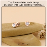 IGI Certified 1.00 Cttw Round Lab Grown White Diamond Elegant Solitaire Bezel Set Screw Back Stud Earrings for Women in 18K Solid Rose Gold