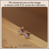 IGI Certified 1.00 Cttw Round Lab Grown White Diamond Elegant Solitaire Bezel Set Screw Back Stud Earrings for Women in 18K Solid Rose Gold