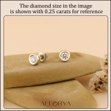 0.50 Cttw Round Lab Grown White Diamond Elegant Solitaire Bezel Set Screw Back Stud Earrings for Women in 18K Solid Yellow Gold