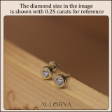 0.50 Cttw Round Lab Grown White Diamond Elegant Solitaire Bezel Set Screw Back Stud Earrings for Women in 18K Solid Yellow Gold