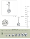 IGI Certified 1.82 Carat Center & Side Round Lab Grown Diamond Four Prong Halo Style Dangle Earrings, 10K White Gold in Screw Back