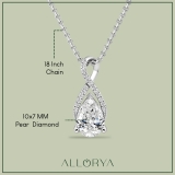 IGI Certified 10K White Gold Infinity Teardrop Pendant with 18 inch Silver Chain,1.80 cttw Pear & Round Lab Grown Diamond 