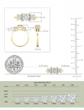 IGI Certified 1.30 Cttw Princess Lab Grown Diamond 3 Stone Trinity Ring, 14K Yellow Gold