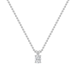 IGI Certified 1.25 Cttw Oval Lab Grown Diamond V Bail Solitaire Pendant with 18 inch Silver Chain, 10K White Gold
