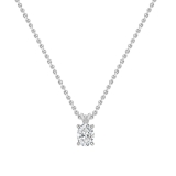 IGI Certified 1.50 Cttw Oval Lab Grown Diamond V Bail Solitaire Pendant with 18 inch Silver Chain, 10K White Gold