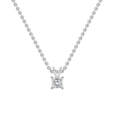 IGI Certified 1.00 Cttw Princess Lab Grown Diamond 4 Prong Solitaire Pendant with 18 inch Gold Chain, 10K White Gold