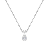 IGI Certified 0.75 Cttw Pear Cut Solitaire Lab Grown Diamond Classic Pendant with 18 inch Silver Chain, 10K White Gold