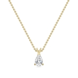 IGI Certified 1.00 Cttw Pear Cut Solitaire Lab Grown Diamond Classic Pendant with 18 inch Gold Chain, 14K Yellow Gold