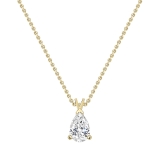 IGI Certified 3.00 Cttw Pear Cut Solitaire Lab Grown Diamond Classic Pendant with 18 inch Gold Chain, 14K Yellow Gold