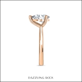 10K Rose Gold Solitaire Ring, IGI Certified 1.50 ctw Pear Lab Grown Diamond
