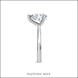 10K White Gold Solitaire Ring, 0.50 ctw Pear Lab Grown Diamond