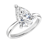 10K White Gold Solitaire Ring, IGI Certified 3.00 ctw Pear Lab Grown Diamond