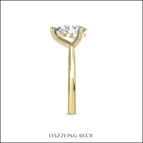 14K Yellow Gold Solitaire Ring, IGI Certified 0.75 ctw Pear Lab Grown Diamond