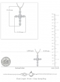 1.55 Cttw Oval & Round Lab Grown White Diamond Cross Pendant Necklace with 18 inch Silver Chain for Women in 925 Sterling Silver
