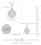 0.50 Carat Center & 0.12 Carat Side Round Lab Grown White Diamond Double Halo Pendant Necklace with 18 inch Silver Chain for Women in 925 Sterling Silver