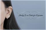 Round Lab Grown White Diamond in Between Metal Zigzag Line J Shape Pushback Hoop Earrings for Her (0.08 ctw, Color H-I, Clarity SI2) in 925 Sterling Silver