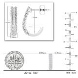 Round Lab Grown White Diamond in Between Metal Zigzag Line J Shape Pushback Hoop Earrings for Her (0.08 ctw, Color H-I, Clarity SI2) in 925 Sterling Silver
