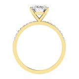 9X7mm Oval & Round Lab Grown White Diamond Engagement Ring for Women (2.22 ctw, Color H-I, Clarity SI2) in 14K Yellow Gold