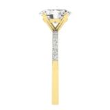 9X7mm Oval & Round Lab Grown White Diamond Engagement Ring for Women (2.22 ctw, Color H-I, Clarity SI2) in 14K Yellow Gold