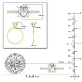 9X7mm Oval & Round Lab Grown White Diamond Engagement Ring for Women (2.22 ctw, Color H-I, Clarity SI2) in 14K Yellow Gold