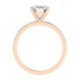 9X7mm Oval & Round Lab Grown White Diamond Engagement Ring for Women (2.22 ctw, Color H-I, Clarity SI2) in 18K Rose Gold