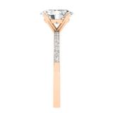 9X7mm Oval & Round Lab Grown White Diamond Engagement Ring for Women (2.22 ctw, Color H-I, Clarity SI2) in 18K Rose Gold