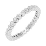 Round Lab Grown White Diamond Bezel-Set Stackable Eternity Wedding Band for Women (0.26 ctw, Color H-I, Clarity SI2) in 925 Sterling Silver