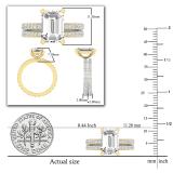 10x7mm Emerald Cut and Round Lab Grown White Diamonds Eternity Wedding Ring Set for Women (4.23 Ctw, Color: H-I, Clarity: SI2) in 10K Yellow Gold, Size 5