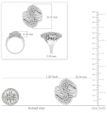 Round Lab Grown white diamond Marquise Shape Wedding Engagement Ring for Her (2.00 ctw, Color H-I, Clarity SI2) in 925 Sterling Silver